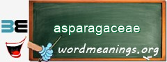 WordMeaning blackboard for asparagaceae